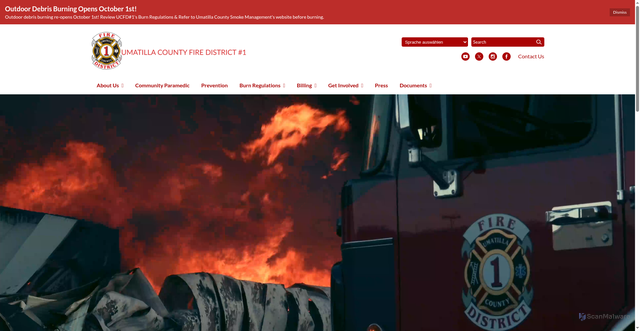 Security scan screenshot of https://www.ucfd1oregon.gov/