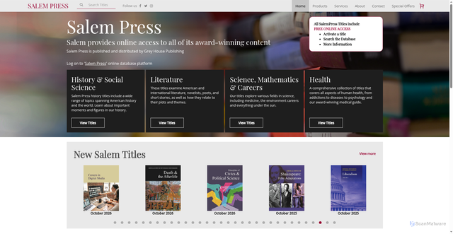 Security scan screenshot of https://salempress.com