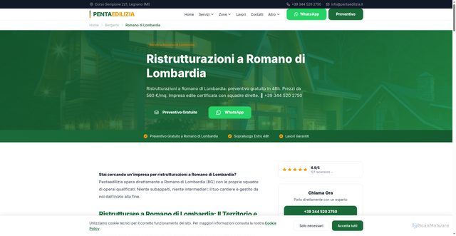 Security scan screenshot of https://pentaedilizia.pages.dev/ristrutturazioni-romano-di-lombardia/