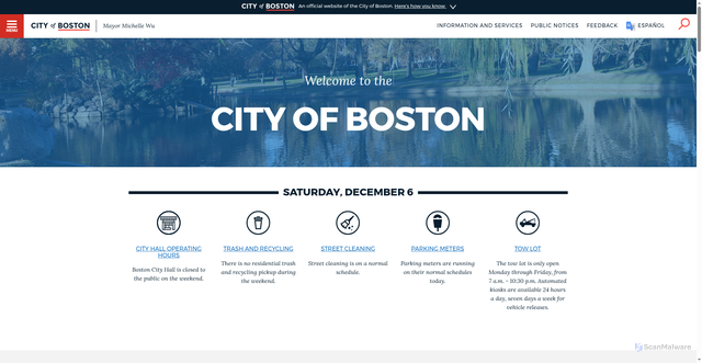 Security scan screenshot of https://www.boston.gov/