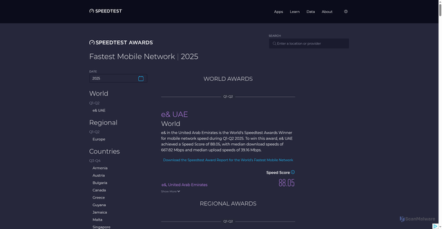 Security scan screenshot of https://ycdkl.pages.dev/awards/mobile/?