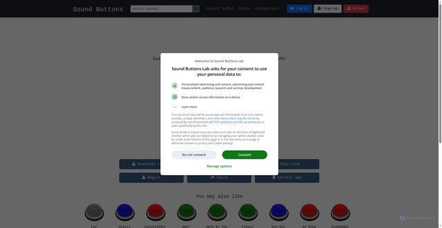 Security scan screenshot of https://soundbuttonslab.com/sound-tracks/goofy-ahhh-soundboard/sus-daddy/