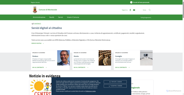 Security scan screenshot of https://www.comune.monteviale.vi.it