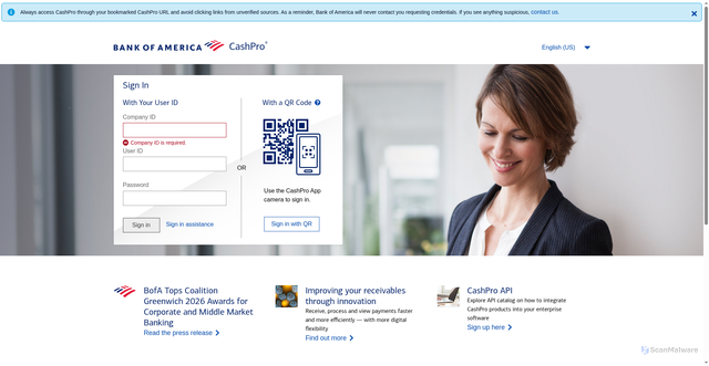 Security scan screenshot of https://cpmobile-ex-nv.bankofamerica.com