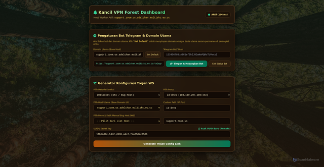 Security scan screenshot of https://support.zoom.us.adelchan.multiskc.eu.cc