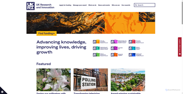 Security scan screenshot of https://www.ukri.org/