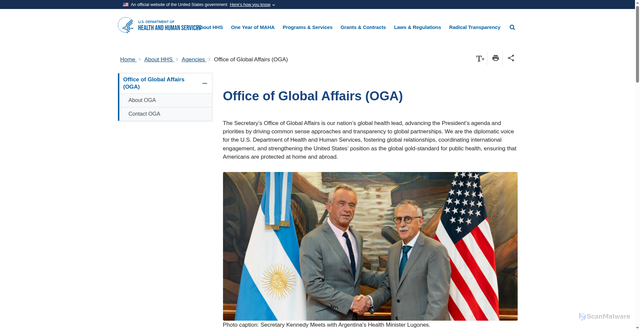 Security scan screenshot of https://www.hhs.gov/about/agencies/oga