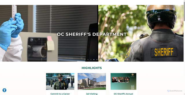 Security scan screenshot of https://ocsheriff.gov/