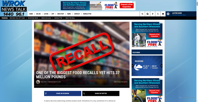 Security scan screenshot of https://1440wrok.com/frozen-meal-recall-alert/