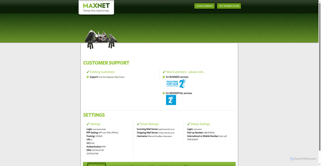 Security scan screenshot of http://www.maxnet.co.nz
