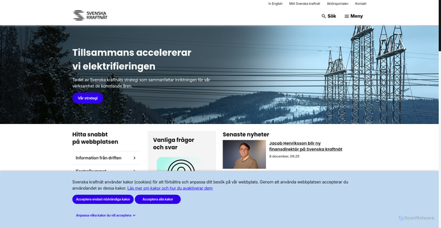 Security scan screenshot of https://www.svk.se/