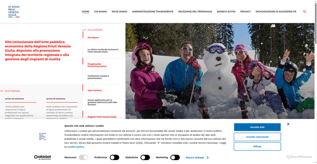 Security scan screenshot of https://www.promoturismo.fvg.it/