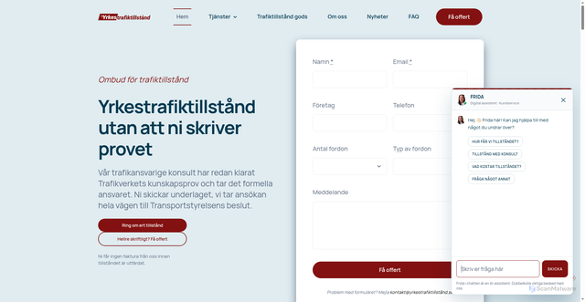Security scan screenshot of https://xn--yrkestrafiktillstnd-hxb.se
