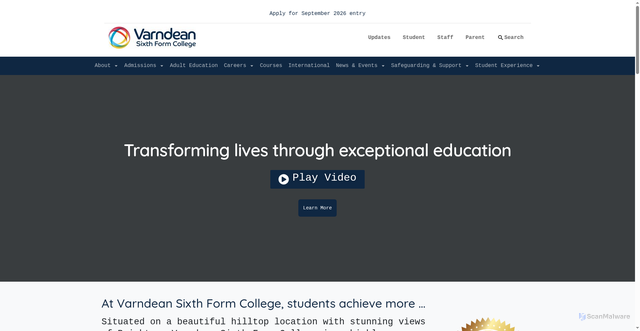 Security scan screenshot of https://www.varndean.ac.uk/