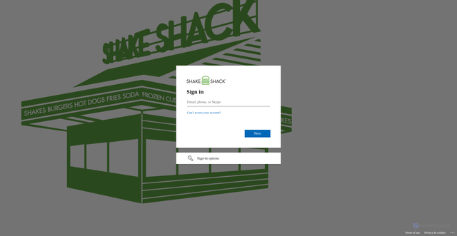 Security scan screenshot of https://shakeshack-my.sharepoint.com
