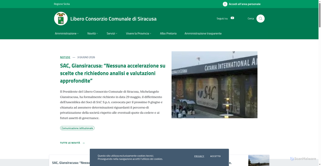 Security scan screenshot of https://www.provincia.siracusa.it