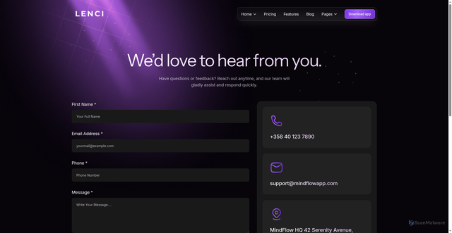 Security scan screenshot of https://ecomlenci.de/contact-us