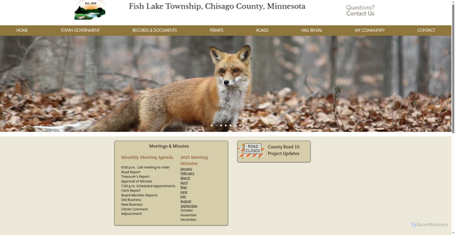Security scan screenshot of https://www.fishlaketownshipmn.gov/