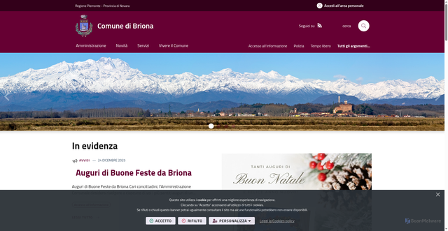 Security scan screenshot of https://www.comune.briona.no.it/it-it/home
