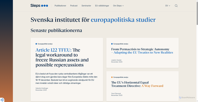 Security scan screenshot of https://www.sieps.se