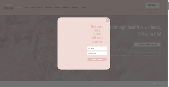 Security scan screenshot of https://bloomonlinewellness.com/