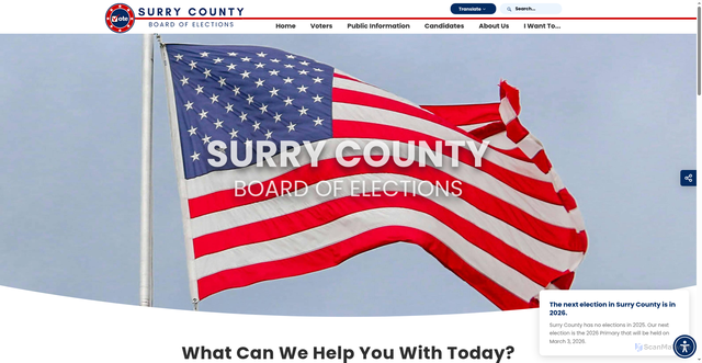 Security scan screenshot of https://surrycountyncvotes.gov/