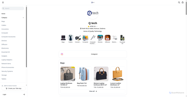 Security scan screenshot of http://qtechtz.biz/