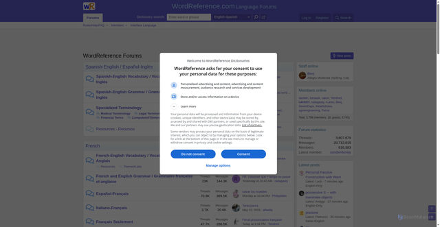Security scan screenshot of https://forum.wordreference.com