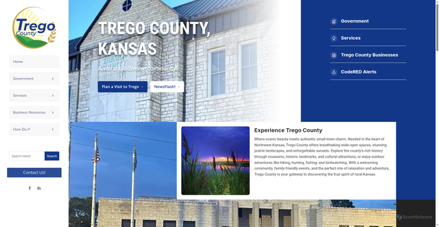 Security scan screenshot of https://tregocountyks.gov/