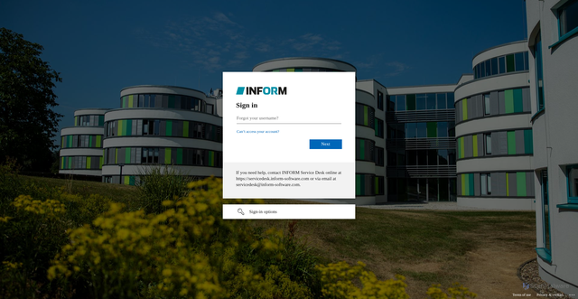 Security scan screenshot of https://informsoftwaregmbh-my.sharepoint.com