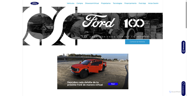 Security scan screenshot of https://www.ford.mx