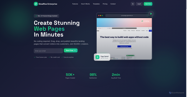 Security scan screenshot of https://glowriseenterprise.com/
