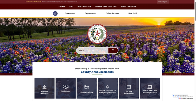 Security scan screenshot of https://brazoscountytx.gov/