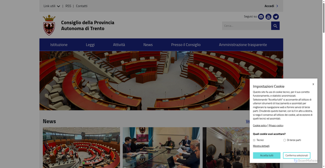 Security scan screenshot of https://www.consiglio.provincia.tn.it/