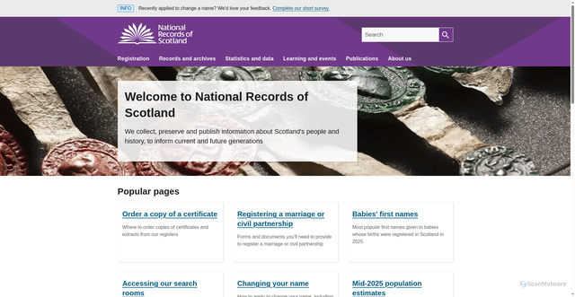 Security scan screenshot of https://nrscotland.gov.uk