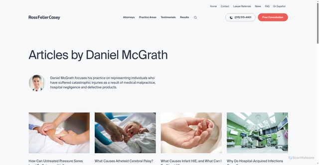 Security scan screenshot of https://www.rossfellercasey.com/author/danielmcgrath/