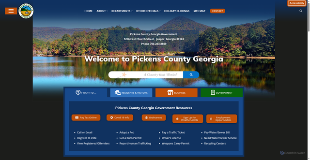 Security scan screenshot of https://pickensga.com/