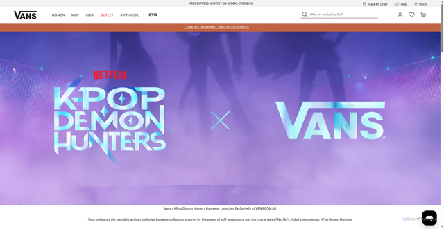 Security scan screenshot of https://www.vans.com.au/k-pop-demon-hunters?srsltid=AfmBOooXobrr5DyORvQgFw6qAf1uW9MvqqsipgPkQRoACbHBDnCXo7TU