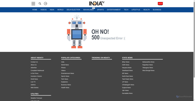 Security scan screenshot of https://www.indiatvnews.com/sports/cricket/player-profile/dhruv-jurel/94814