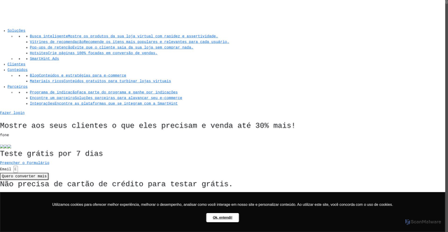 Security scan screenshot of https://smarthint.co