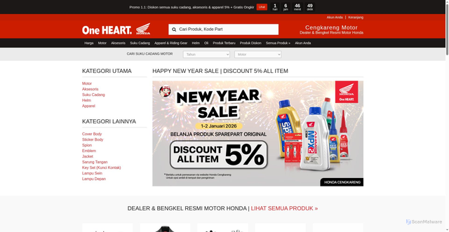 Security scan screenshot of https://www.hondacengkareng.com