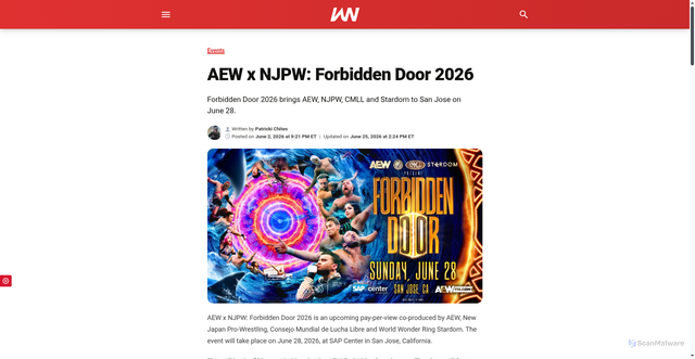 Security scan screenshot of https://wrestlingnoticias.com/events/aew-x-njpw-forbidden-door-2026-official-card-and-all-information/