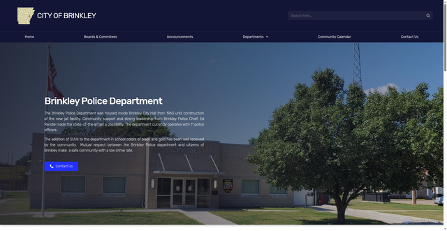 Security scan screenshot of https://cityofbrinkley.org/departments/police-department/
