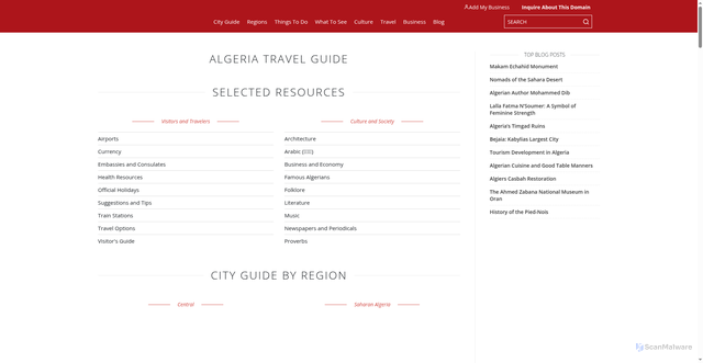 Security scan screenshot of https://www.algeria.com/