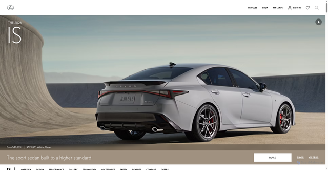 Security scan screenshot of https://www.lexus.com/models/IS