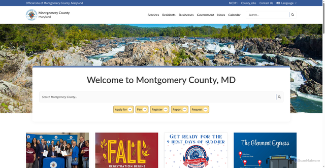 Security scan screenshot of https://montgomerycountymd.gov