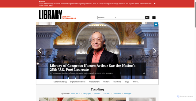 Security scan screenshot of https://loc.gov/