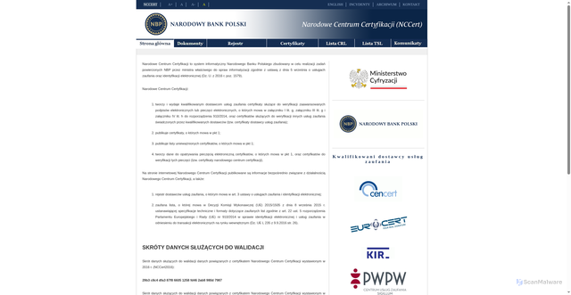 Security scan screenshot of https://nccert.pl