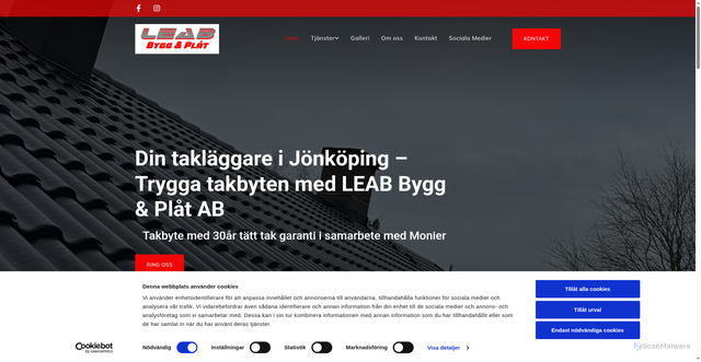 Security scan screenshot of https://leabbyggplat.se