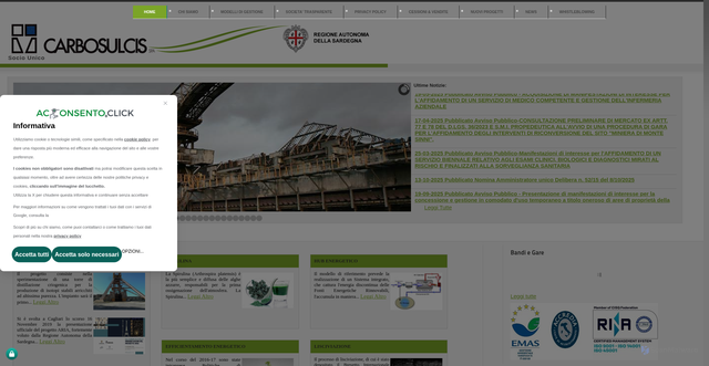 Security scan screenshot of http://www.carbosulcis.eu/Home/